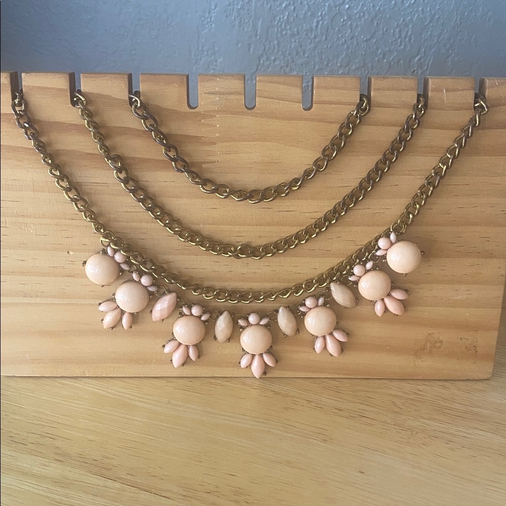 Natasha Bib Statement Peach Statement Necklace - image 2
